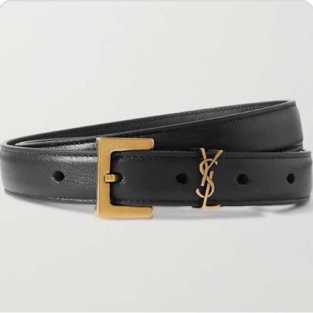 Y S L Monogram Initial Belt (black)